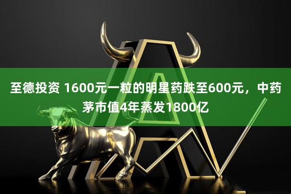 至德投资 1600元一粒的明星药跌至600元，中药茅市值4年蒸发1800亿
